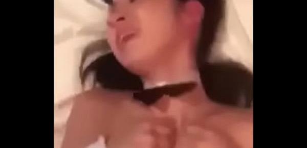  cute girl being fucked in playboy costume